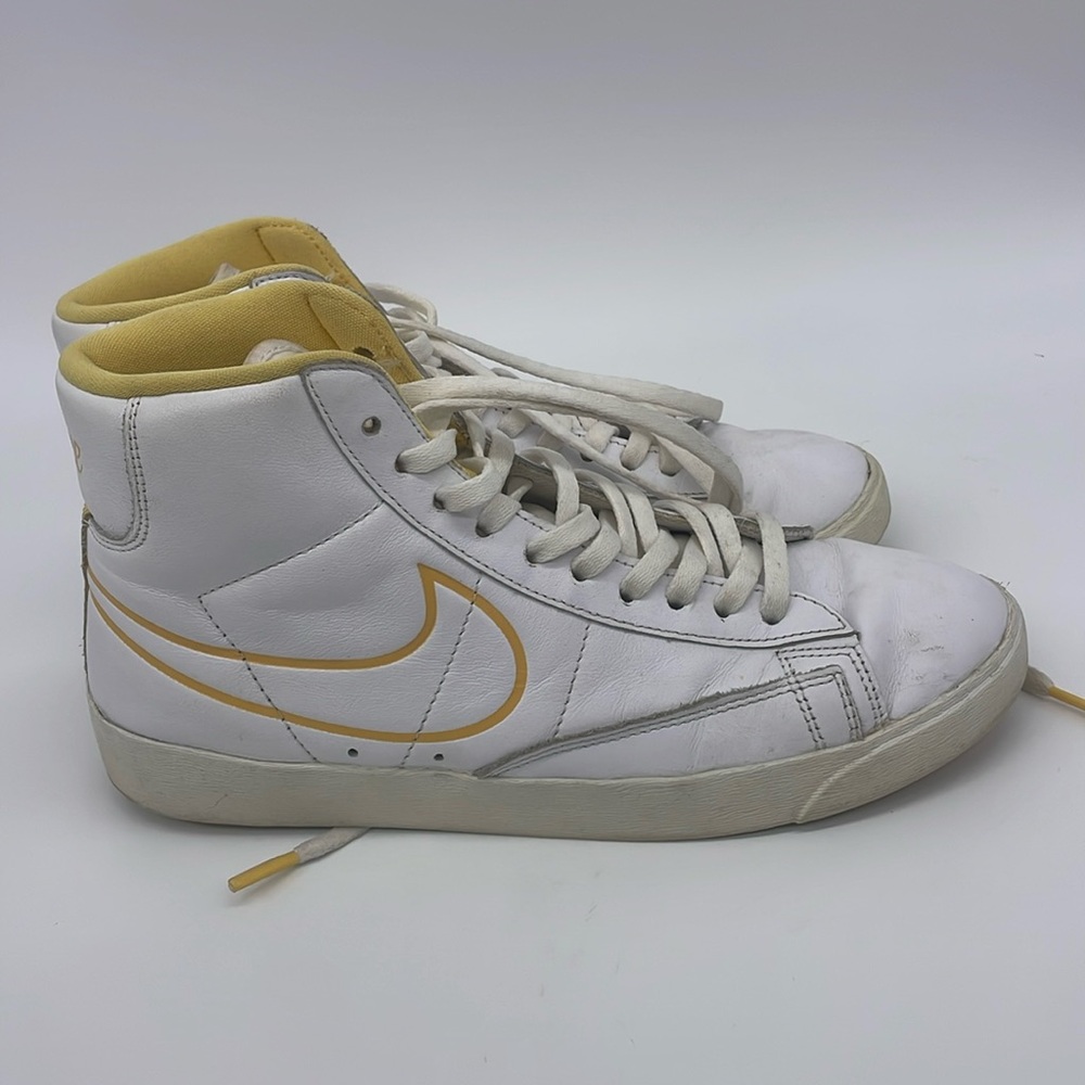 White/yellow Nike blazers (size 8.5)